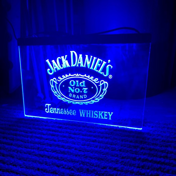 JACK DANIELS LED NEON BLUE LIGHT SIGN 8x12 - Picture 2 of 3